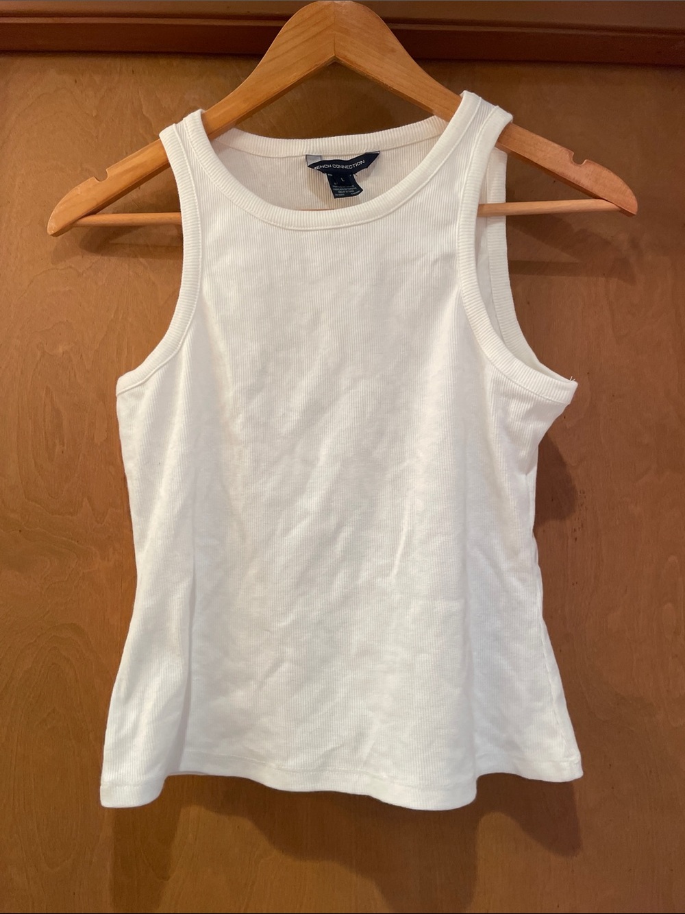 NWOT French Connection White Ribbed Scoop Neck Tank